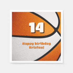 oranje witte basketbal meisjes sport viering servet