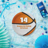 oranje witte basketbal meisjes sportfeest papieren bordje (Feest)