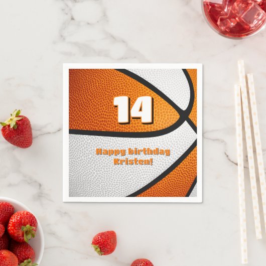 oranje witte basketbal meisjes sportviering servet (Insitu)
