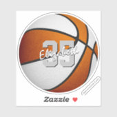 oranje witte basketbal team kleuren sticker (Vel)