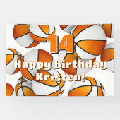 oranje witte basketballen jonge atleet partij spandoek (Horizontaal)