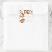 oranje witte basketballen meisjes sportfeest vierkante sticker (Tas)