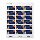 Oranje witte bloemen blauw etiket (Full Sheet)