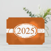 Oranje & Witte Bloemen Button 2025 Afstudeerfeest Kaart (Staand voorkant)