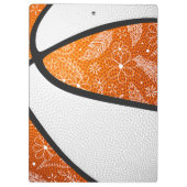 oranje witte boho krabbelpatroon basketbal klembord (Achterkant)