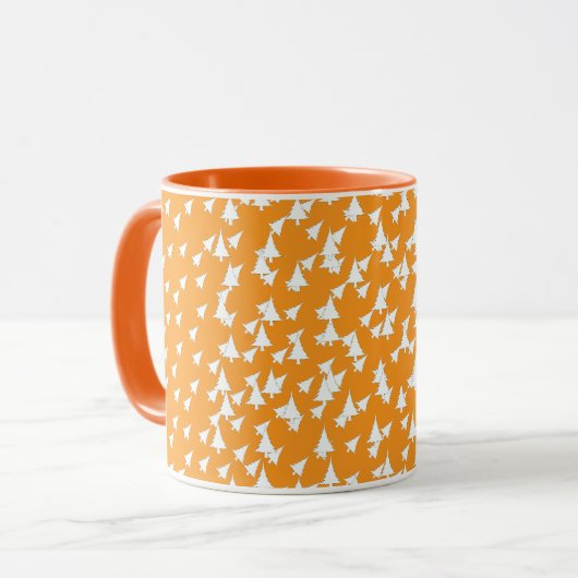 Oranje Witte Bomen Combo Mok (Voorkant links)