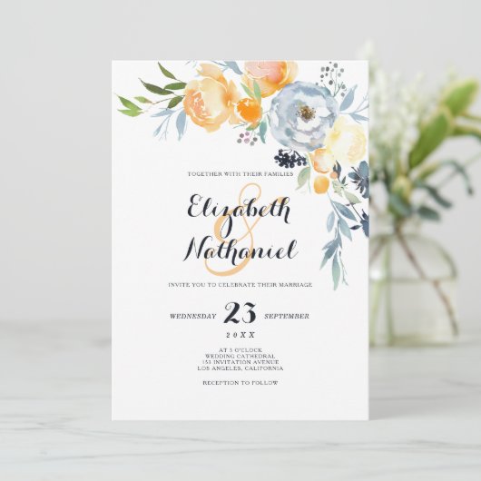 Oranje-witte bruinbloemigaard kaart (Staand voorkant)