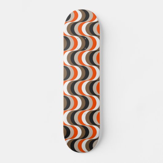 Oranje, witte, bruine retroflectoren Abstracte kun Skateboard (Voorkant)