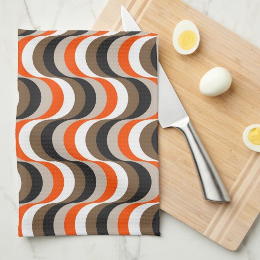 Oranje, witte, bruine retroflectoren Abstracte kun Theedoek (Quarter Fold)
