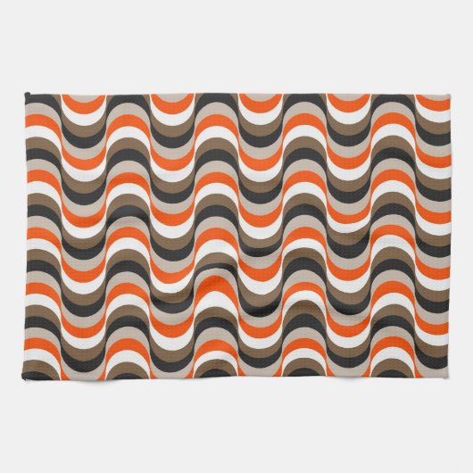 Oranje, witte, bruine retroflectoren Abstracte kun Theedoek (Horizontaal)