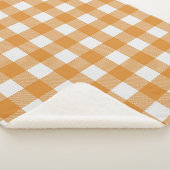 Oranje Witte Buffel Check Plaid Boerderij Sherpa Deken (3/4)