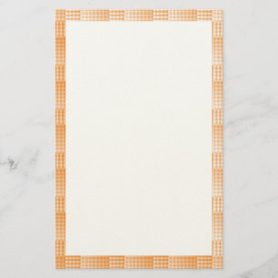 Oranje Witte Checker Abstract Patroon Briefpapier