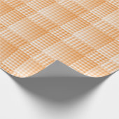 Oranje Witte Checker Abstract Patroon Cadeaupapier (Hoek)