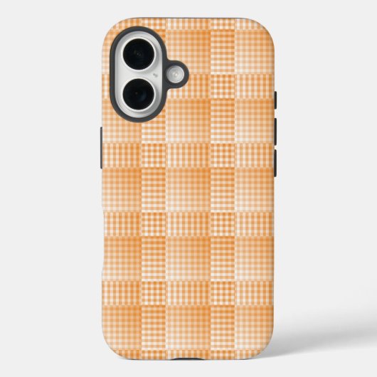Oranje Witte Checker Abstract Patroon Case-Mate iPhone Case (Achterkant)
