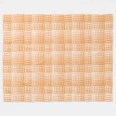 Oranje Witte Checker Abstract Patroon Fleece Deken (Voorkant (Horizontaal))