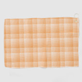 Oranje Witte Checker Abstract Patroon Golfhanddoek (Horizontaal)