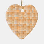 Oranje Witte Checker Abstract Patroon Keramisch Ornament (Rechts)