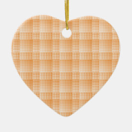 Oranje Witte Checker Abstract Patroon Keramisch Ornament