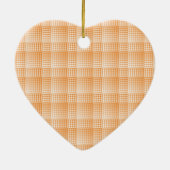Oranje Witte Checker Abstract Patroon Keramisch Ornament (Achterkant)