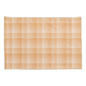 Oranje Witte Checker Abstract Patroon Kussensloop (Achterkant-Rechts)
