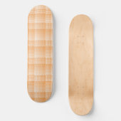 Oranje Witte Checker Abstract Patroon Persoonlijk Skateboard (Voorkant)