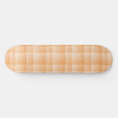 Oranje Witte Checker Abstract Patroon Persoonlijk Skateboard (Horizontaal)