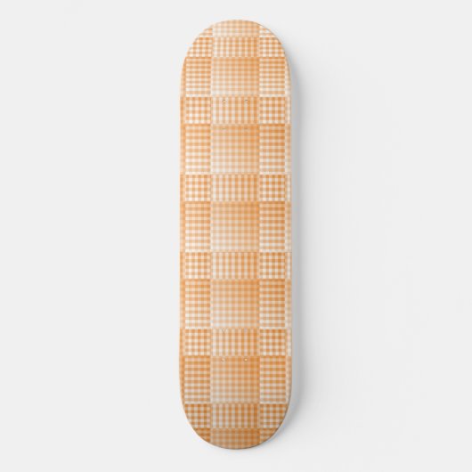 Oranje Witte Checker Abstract Patroon Persoonlijk Skateboard (Voorkant)