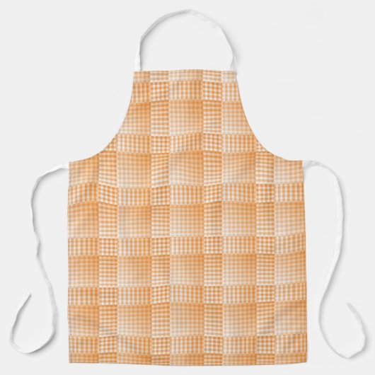 Oranje Witte Checker Abstract Patroon Schort (Voorkant)