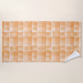 Oranje Witte Checker Abstract Patroon Strandlaken (Voorkant)