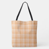Oranje Witte Checker Abstract Patroon Tote Bag (Achterkant)