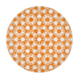 Oranje Witte Checker Diamant Geruit Patroon Snijplank