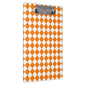 Oranje Witte Checker Diamant Patroon Klembord (Rechts)