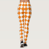 Oranje Witte Checker Diamant Patroon Leggings (Achterkant)