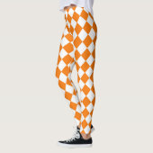 Oranje Witte Checker Diamant Patroon Leggings (Links)