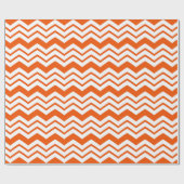 Oranje Witte Chevron Zigzag Patroon Ontwerp Cadeaupapier (Vlak)