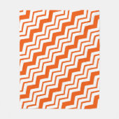 Oranje Witte Chevron Zigzag Patroon Ontwerp  Fleece Deken (Voorkant)