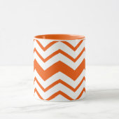 Oranje Witte Chevron Zigzag Patroon Ontwerp  Mok (Midden)