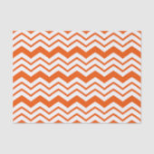 Oranje Witte Chevron Zigzag Patroon Ontwerp Tissuepapier (Voorkant)