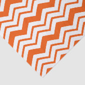 Oranje Witte Chevron Zigzag Patroon Ontwerp Tissuepapier (Detail)