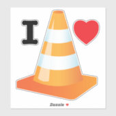 Oranje Witte Constructie Veiligheid Verkeerskegel Sticker (Vel)