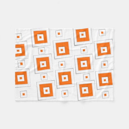 Oranje witte dop fleece deken (Voorkant (Horizontaal))