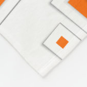 Oranje witte dop fleece deken (Hoek)