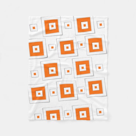 Oranje witte dop fleece deken (Voorkant)