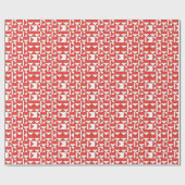 Oranje Witte Driehoek Vierkant Geometrisch Cadeaupapier (Vlak)