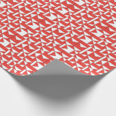 Oranje Witte Driehoek Vierkant Geometrisch Cadeaupapier (Hoek)