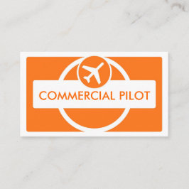 Oranje witte eenvoudige aangepaste piloot visiteka visitekaartje
