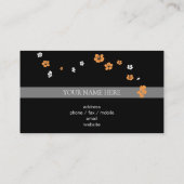 Oranje Witte Elegante Bloemen Visitekaartje (Achterkant)