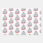 Oranje, witte en grijze kerst en kerstmis inpakpapier vel (Voorkant 2)