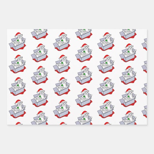 Oranje, witte en grijze kerst en kerstmis inpakpapier vel (Voorkant 2)