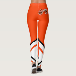 Oranje, witte en zwarte superleider Megaphone Leggings